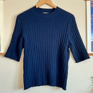 Boden Short Sleeve Navy Sweater